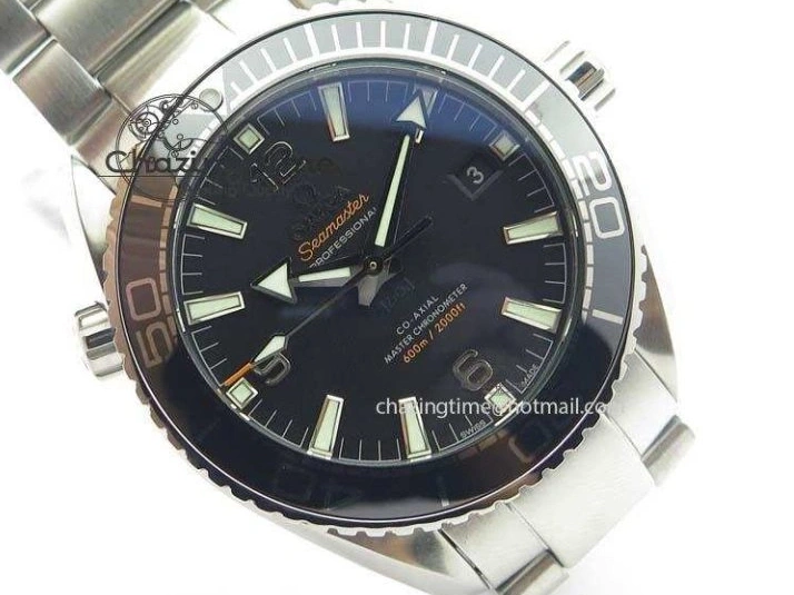 0710 Planet Ocean 2016 43.5mm SS Black Bezel BP 1:1 Best Edition Black Dial On SS Bracelet A GoodFit 8195